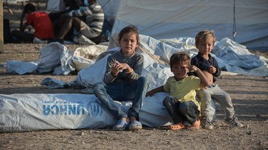  Registrierung für die Aufnahme und Unterbringung von Flüchtlingen und Einwanderern im neuen vorübergehenden Aufnahmelager für Flüchtlinge in Kara Tepe auf der griechischen Insel Lesbos am Samstag, den 12. September 2020. Tausende Flüchtlinge leben 